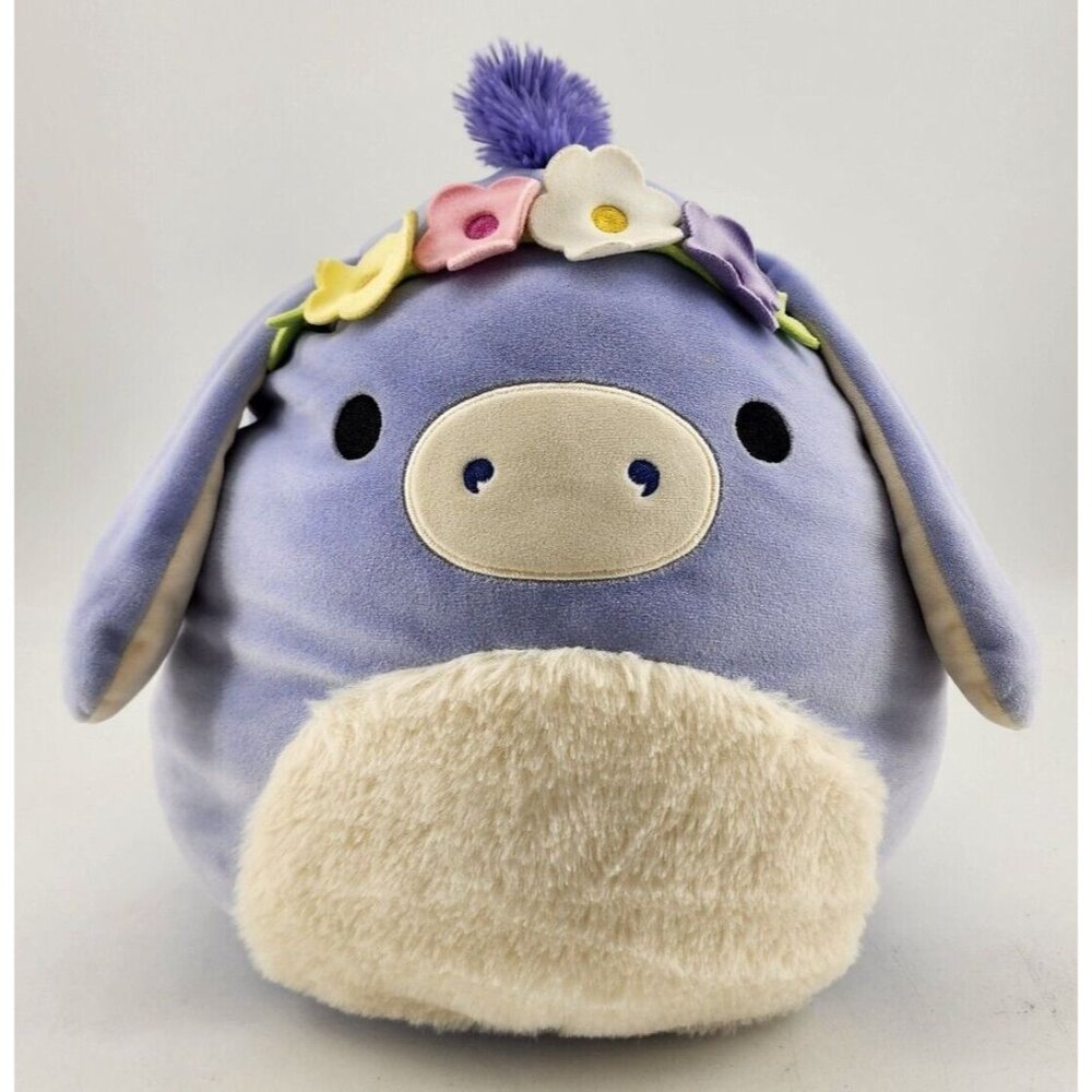 Milanda the‎ Periwinkle Donkey with Flower Crown Plush Squishmallow Jazwares 10"